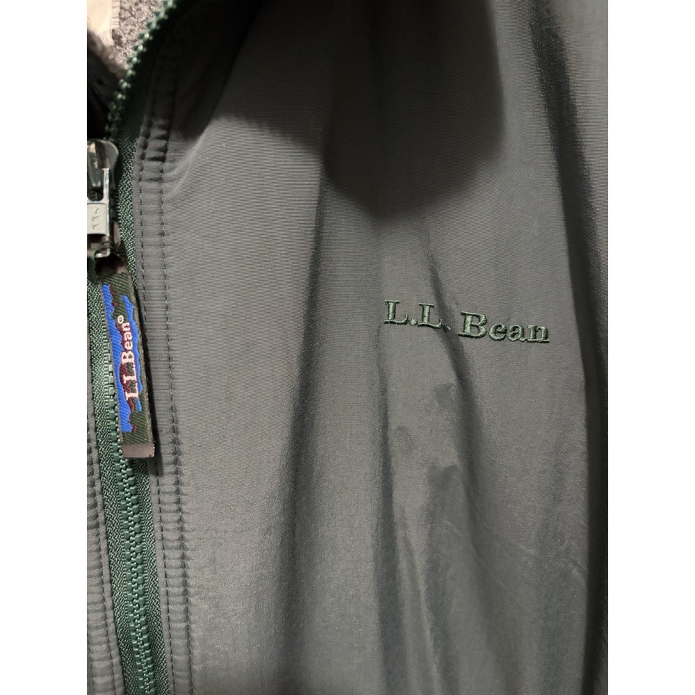 Vintage L.L.Bean Warm-Up Jacket Fleece Lined Full Zip Green Bomber Coat 25x28 - Picture 5 of 11